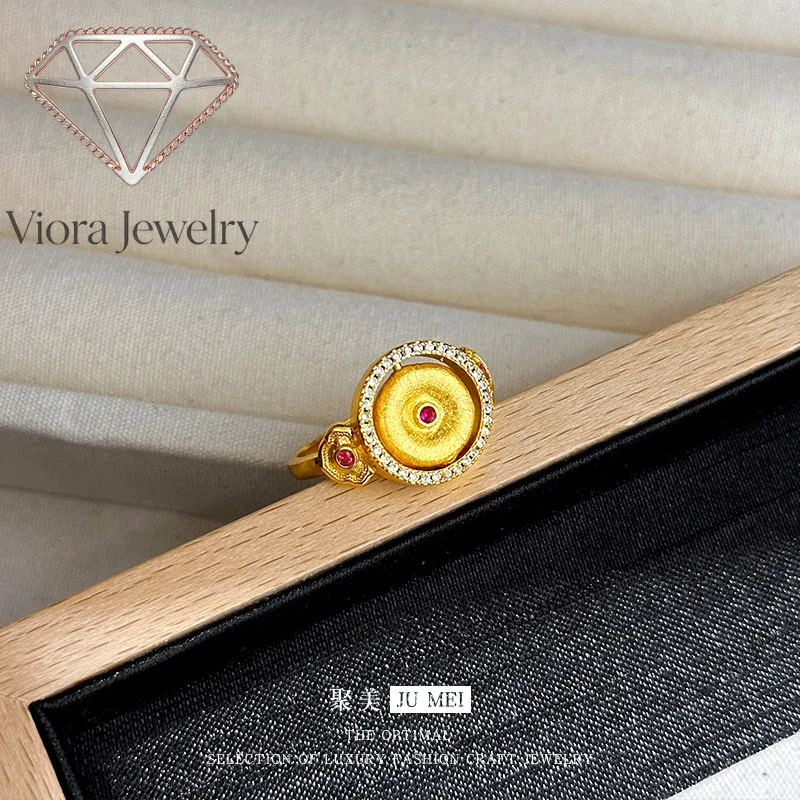 Viora Jewelry The same brushed peace buckle ring of 9999 24K real gold niche fashionable exquisite versatile point diamond runn
Viora Jewelry The same brushed peace buckle ring of 9999 24K real gold niche fashionable exquisite versatile point diamond runn