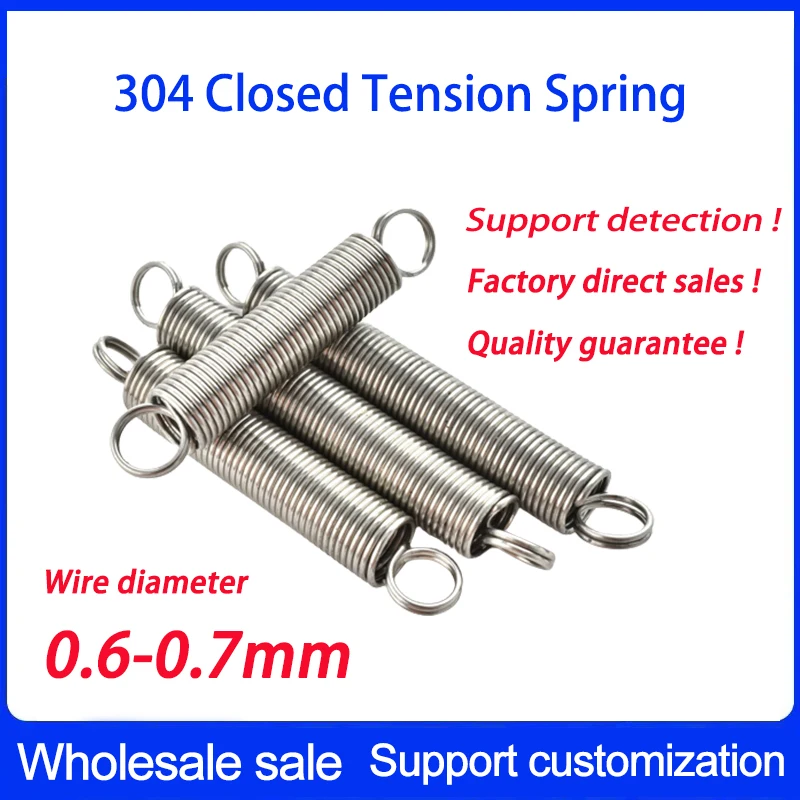 O Ring Hook Coil Pullback Cylindroid Helical Extension Tension Spring 304 Stainless Steel Wire Diameter 0.6mm 0.7mm
O Ring Hook Coil Pullback Cylindroid Helical Extension Tension Spring 304 Stainless Steel Wire Diameter 0.6mm 0.7mm