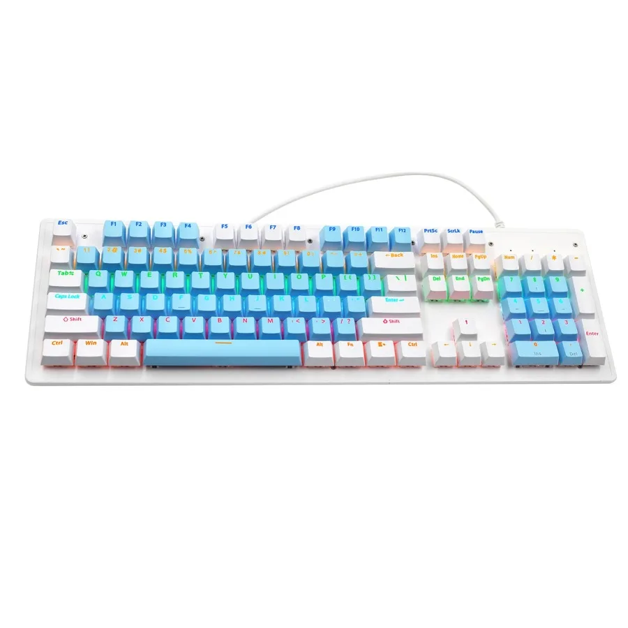 Wired Mechanical Gaming Keyboard 104 Keys Anti-Ghosting Rainbow Backlit Computer Keyboard with Brown Switch for Windows PC Lapt