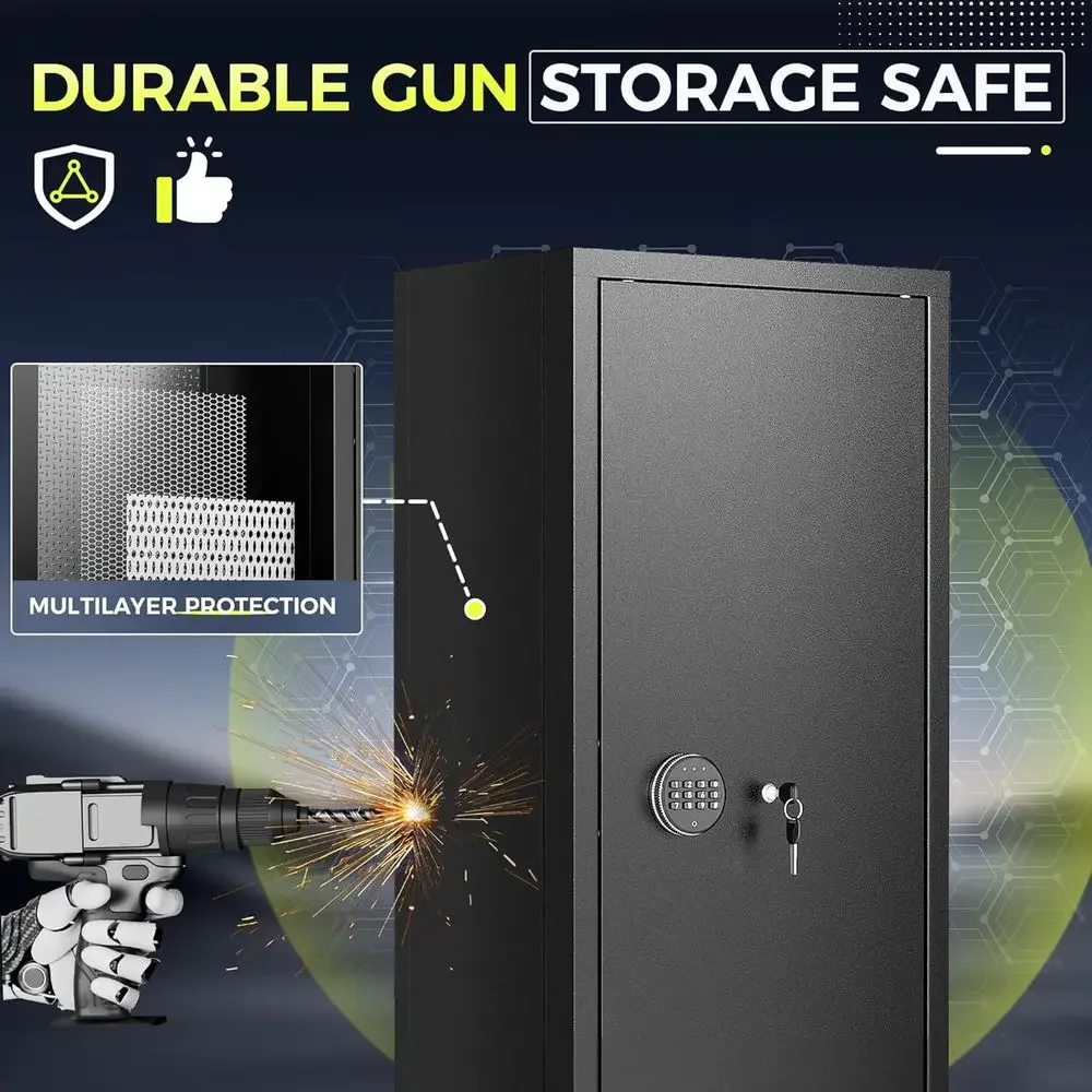 Secure Firearm Safe 10-15 Capacity Quick Access Digital Lock for Long Guns Pistols Shotguns - Home Security
Secure Firearm Safe 10-15 Capacity Quick Access Digital Lock for Long Guns Pistols Shotguns - Home Security