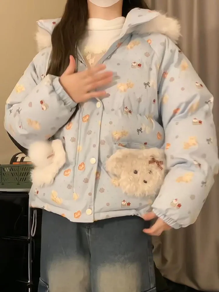 Kawaii парки с мультяшным принтом, женские парки в консервативном стиле, милое зимнее пышное пальто, винтажное теплое толстое японское женское свободное пальто с капюшоном
Kawaii парки с мультяшным принтом, женские парки в консервативном стиле, милое зимнее пышное пальто, винтажное теплое толстое японское женское свободное пальто с капюшоном