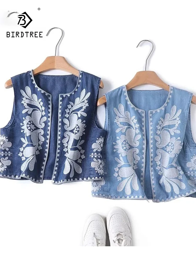 New 2025 Summer Tence Denim Vest, Women Sleeveless O Neck Floral Embroidery, Mori Girl Retro Casual Loose Short Coat C55045CC
New 2025 Summer Tence Denim Vest, Women Sleeveless O Neck Floral Embroidery, Mori Girl Retro Casual Loose Short Coat C55045CC