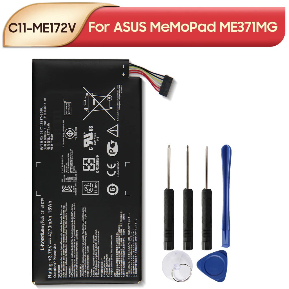 C11-ME172V НОВЫЙ сменный аккумулятор для ASUS MeMoPad ME371MG k004 ME172V аккумулятор 4270 мАч
C11-ME172V НОВЫЙ сменный аккумулятор для ASUS MeMoPad ME371MG k004 ME172V аккумулятор 4270 мАч