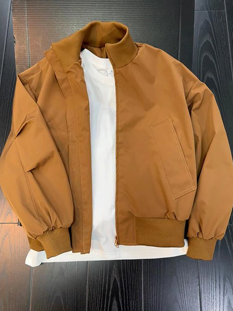 Brown American Sle Stand Collar Flight Jaet Men's Spring Cleanfit High-End ort Baseball Coat Warmth Cotton Long Sve
Brown American Sle Stand Collar Flight Jaet Men's Spring Cleanfit High-End ort Baseball Coat Warmth Cotton Long Sve