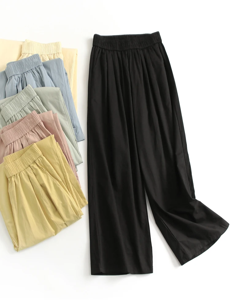 High Waist Loose Straight Leg Pants Women's Comfortable Breathable Elastic Waist Thin Wide Leg Casual Trousers
High Waist Loose Straight Leg Pants Women's Comfortable Breathable Elastic Waist Thin Wide Leg Casual Trousers