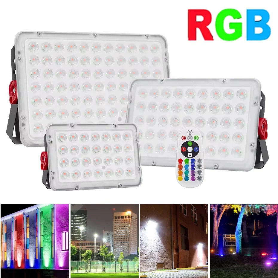 AC 220V RGB LED Reflector 200W 100W 50W Flood Light IP66 Waterproof LED Spotlight for Outdoor Garden Street Light Lighting
AC 220V RGB LED Reflector 200W 100W 50W Flood Light IP66 Waterproof LED Spotlight for Outdoor Garden Street Light Lighting