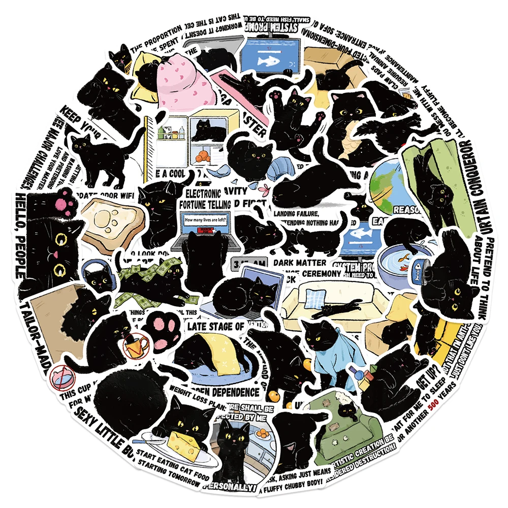 10/30/50pcs Cute Black Cat Quotes Graffiti Stickers Funny Cartoon Decals Toy DIY Suitcase Scrapbook Phone Kawaii Sticker for Kid
10/30/50pcs Cute Black Cat Quotes Graffiti Stickers Funny Cartoon Decals Toy DIY Suitcase Scrapbook Phone Kawaii Sticker for Kid