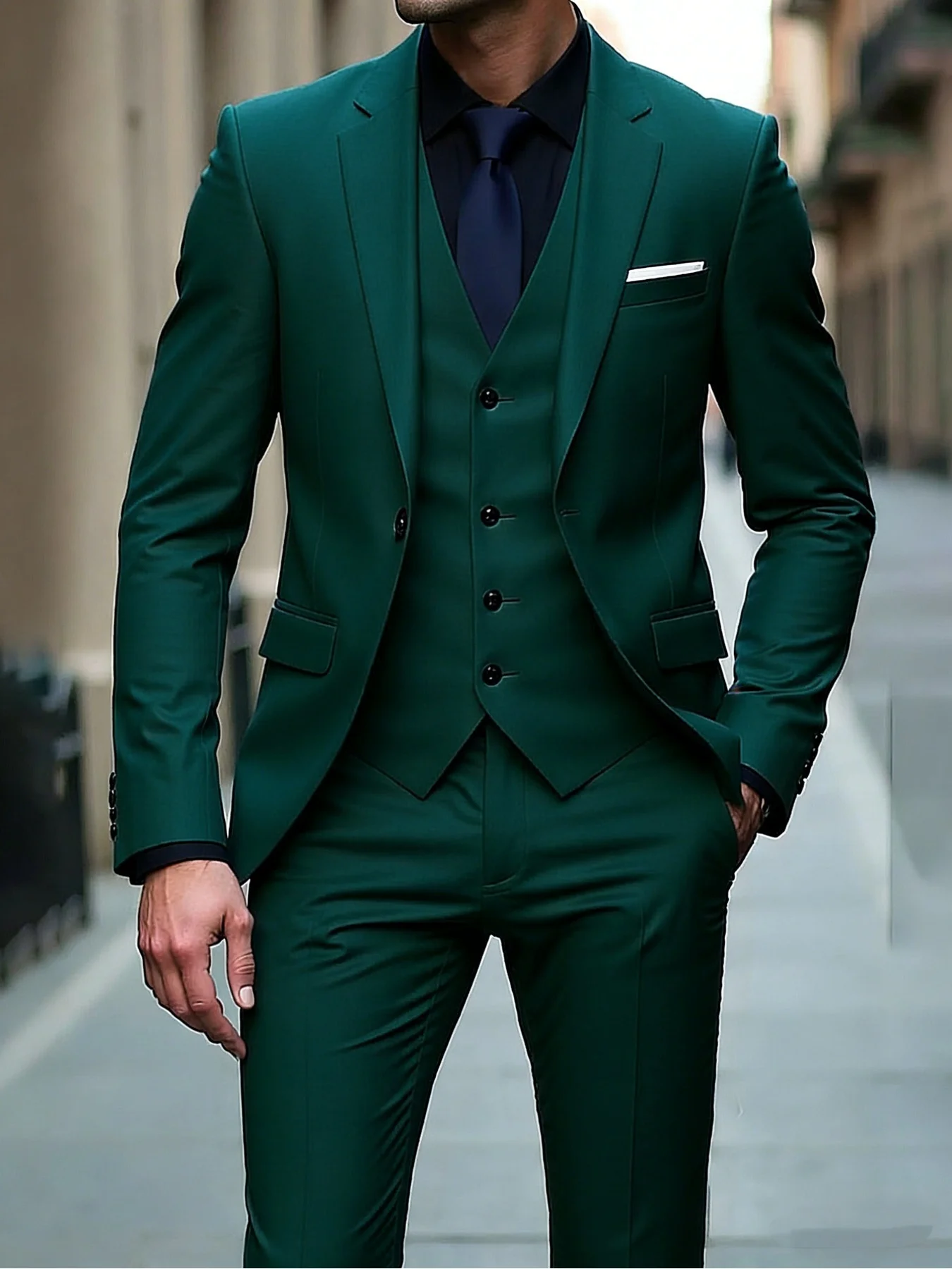 Men's Modern Gentleman 3-Piece Suit Single Breasted Solid Color Elegant Office Party Wedding Set
Men's Modern Gentleman 3-Piece Suit Single Breasted Solid Color Elegant Office Party Wedding Set