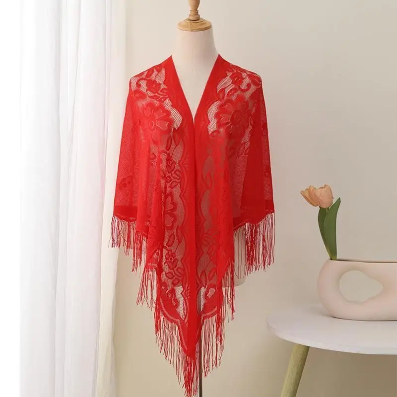 Полая шаль Cheongsam, новый летний однотонный кардиган, дышащий модный кружевной тонкий солнцезащитный крем, женский шарф с кисточками
Полая шаль Cheongsam, новый летний однотонный кардиган, дышащий модный кружевной тонкий солнцезащитный крем, женский шарф с кисточками