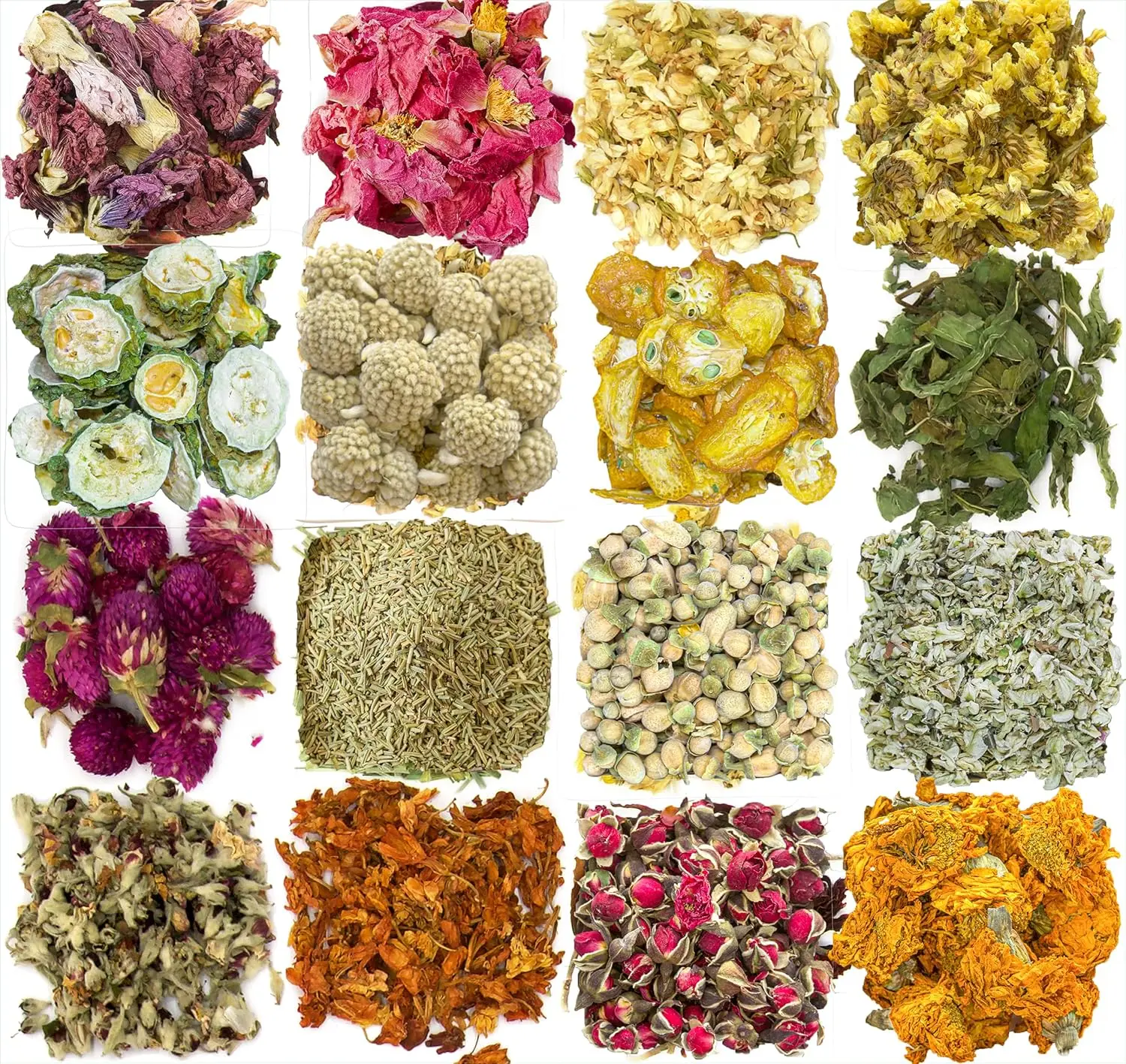 16 Bags Dried Flowers for Soap Making, Candle Making, Bath Bombs - Assorted Aromatic Herbs & Petals
16 Bags Dried Flowers for Soap Making, Candle Making, Bath Bombs - Assorted Aromatic Herbs & Petals