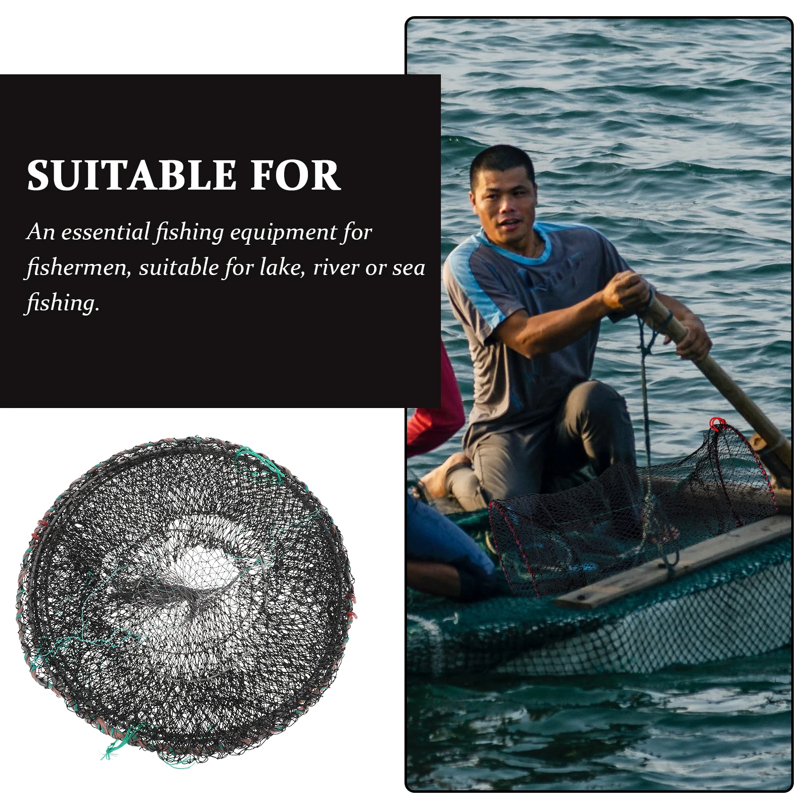 Fishing Net Foldable Mesh Bait Cage Portable Durable Nylon Shrimp Trap Collapsible Saltwater for Lobster
Fishing Net Foldable Mesh Bait Cage Portable Durable Nylon Shrimp Trap Collapsible Saltwater for Lobster