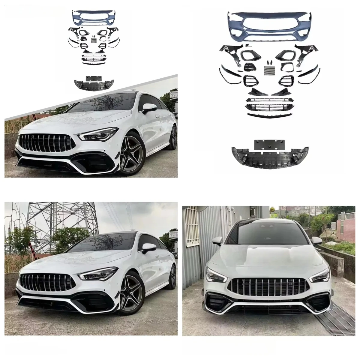 CLA45 Style Black Car Front Lip Rear Diffuser Side Skirt Vents Spoiler Body Front Bumper For W118 2019+
CLA45 Style Black Car Front Lip Rear Diffuser Side Skirt Vents Spoiler Body Front Bumper For W118 2019+