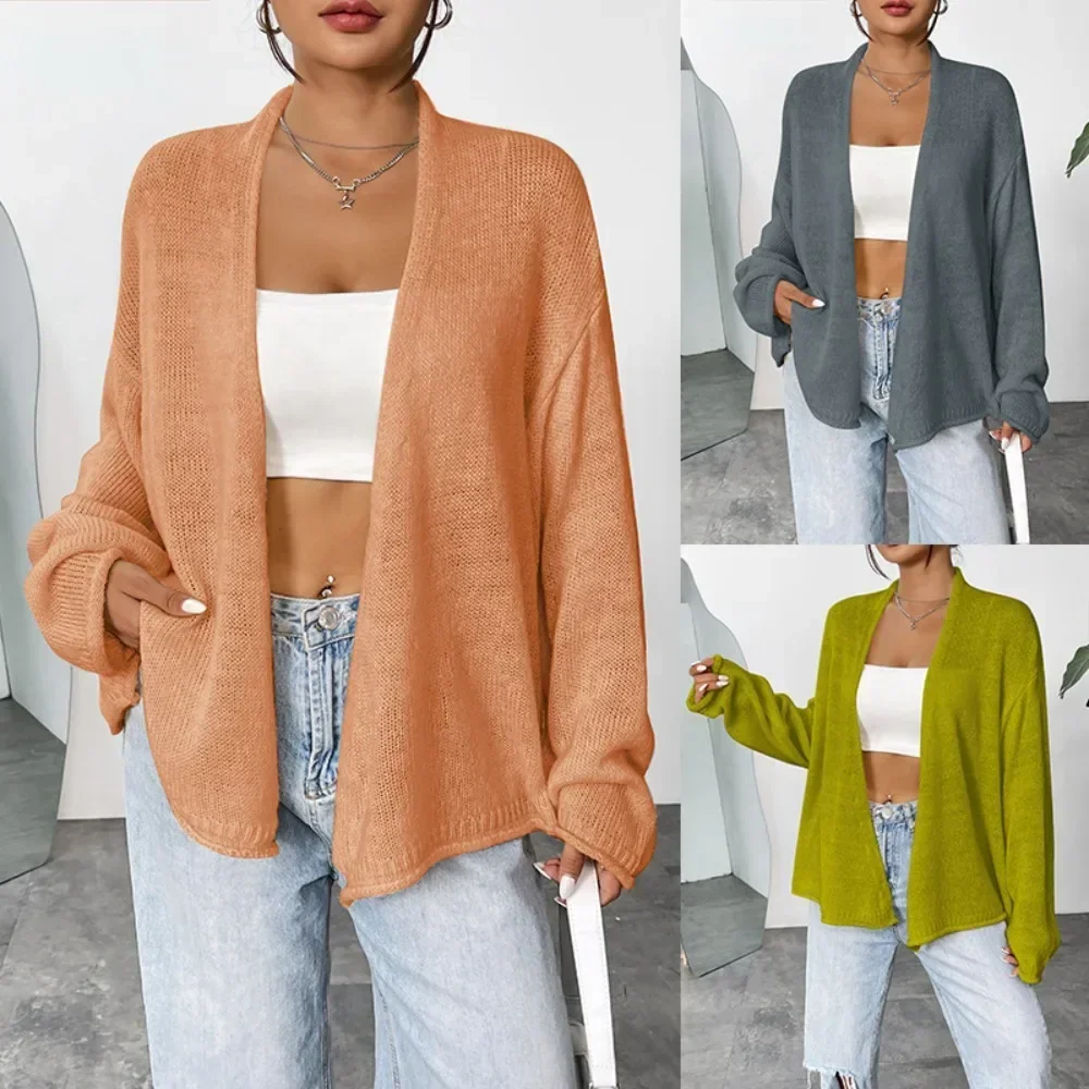 DAILOU European and American loose thin knitted cardigan jacket for women in autumn 2024 new solid color casual outerwear
DAILOU European and American loose thin knitted cardigan jacket for women in autumn 2024 new solid color casual outerwear