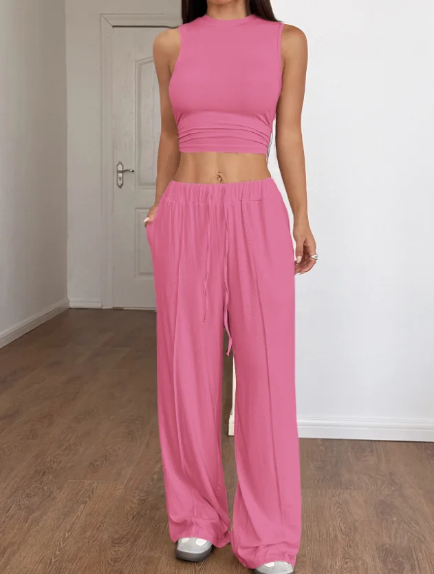 Women's Two-Piece Set Casual and Minimalist Style Sleeveless Vest Straight Leg Pants Set Y2K Street Fashion Two-Piece Set
Women's Two-Piece Set Casual and Minimalist Style Sleeveless Vest Straight Leg Pants Set Y2K Street Fashion Two-Piece Set