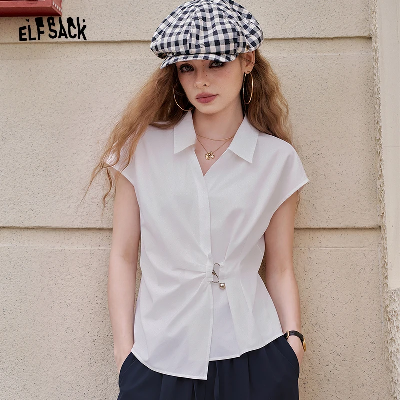 ELFSACK Sleeveless Twist Waist Blouse, Slim Fit V-Neck Shirt, Elegant Solid Color Office Wear for Women
ELFSACK Sleeveless Twist Waist Blouse, Slim Fit V-Neck Shirt, Elegant Solid Color Office Wear for Women