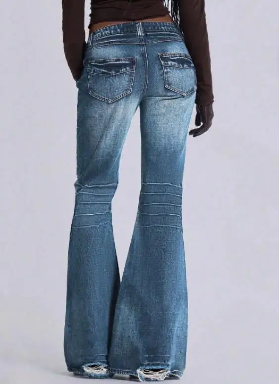 Women's Jeans 2026 New Spring Autumn Retro Solid Color Slimming and Versatile Pocket Design Spice Girl Low Waist Flared Jeans
Women's Jeans 2026 New Spring Autumn Retro Solid Color Slimming and Versatile Pocket Design Spice Girl Low Waist Flared Jeans
