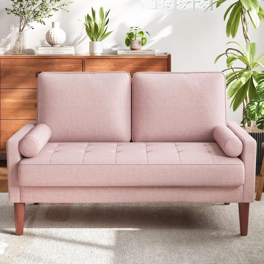 Compact Loveseat Sofa with Solid Wood Legs, Ideal for Small Spaces, 48 Couch for Living Room or Bedroom, Easy Assembly, Pink wit
Compact Loveseat Sofa with Solid Wood Legs, Ideal for Small Spaces, 48 Couch for Living Room or Bedroom, Easy Assembly, Pink wit