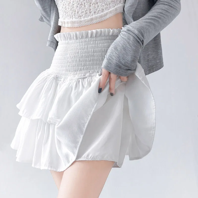 Summer Women's High Waist Mini Skirt Y2K Layered Ruffles Puffy A-Line Skirts Female Casual Simple Chiffon Short Pleated Skirts
Summer Women's High Waist Mini Skirt Y2K Layered Ruffles Puffy A-Line Skirts Female Casual Simple Chiffon Short Pleated Skirts