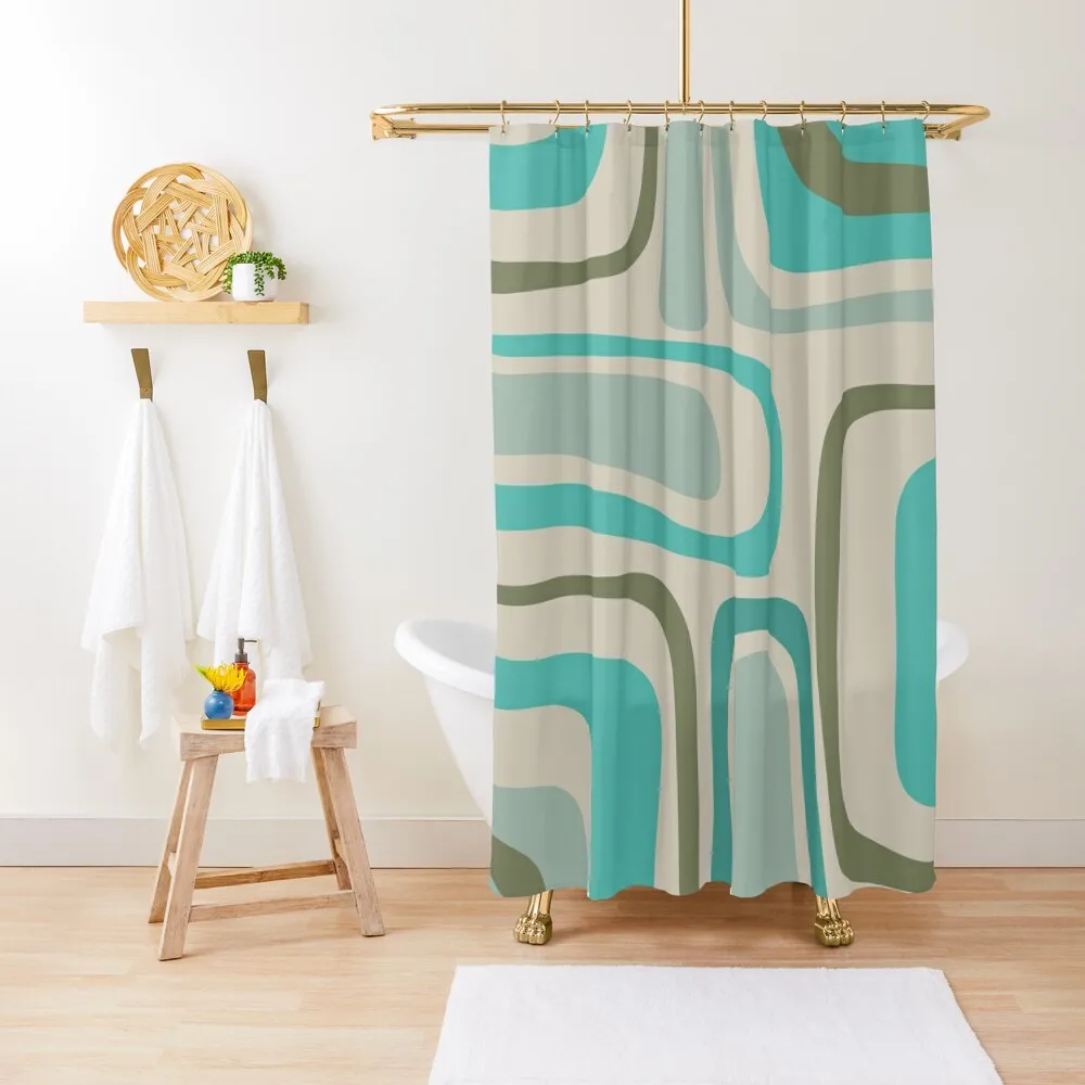 Palm Springs Retro Mid Century Modern Abstract Pattern Vintage Ecru, Celadon, Turquoise, and Olive Shower Curtain
Palm Springs Retro Mid Century Modern Abstract Pattern Vintage Ecru, Celadon, Turquoise, and Olive Shower Curtain