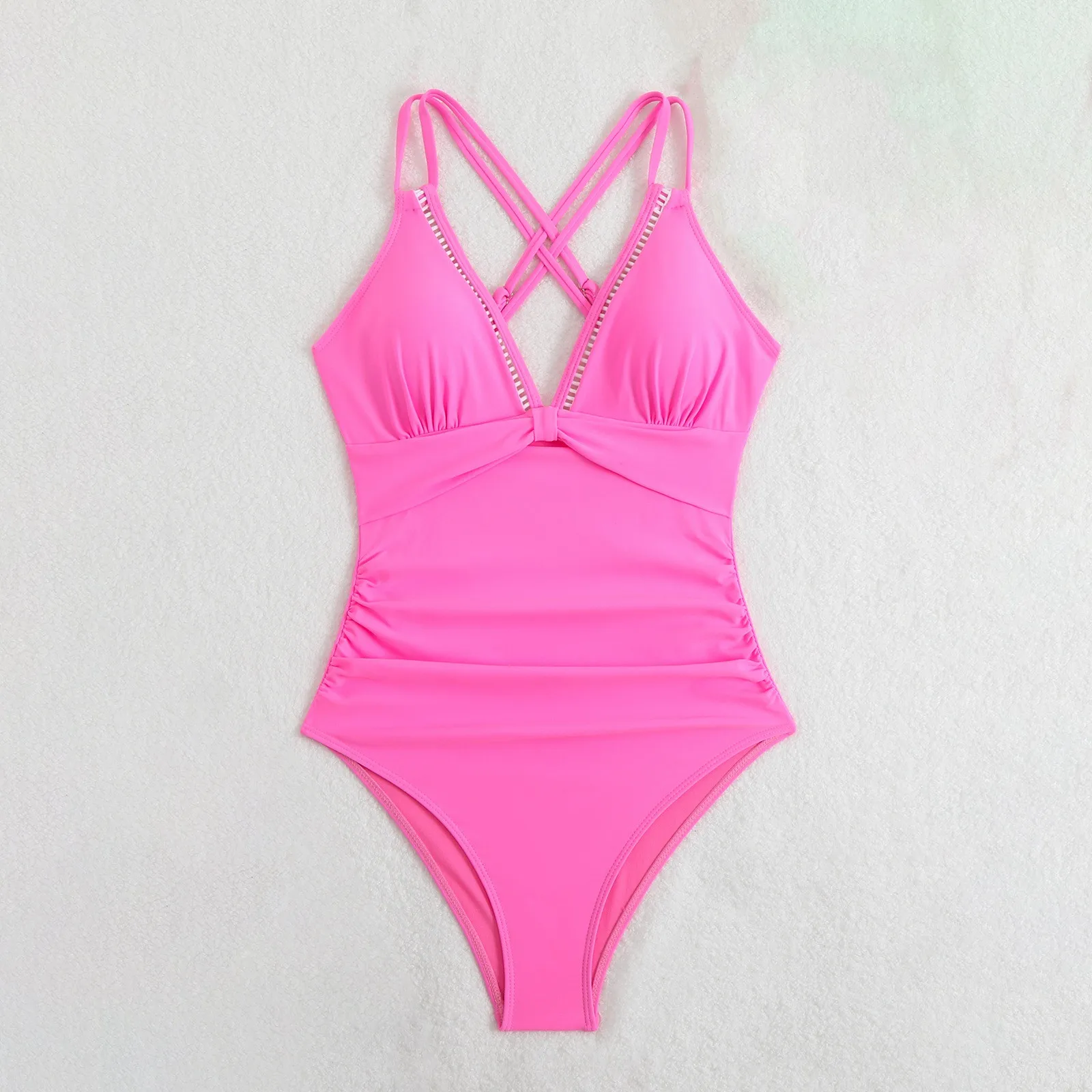 Sexy V-neck Women's One Piece Swimsuit Fashion Beauty Back Bathing Suit Female High Waist Front Ruched Push Up Bikini Beachwear
Sexy V-neck Women's One Piece Swimsuit Fashion Beauty Back Bathing Suit Female High Waist Front Ruched Push Up Bikini Beachwear