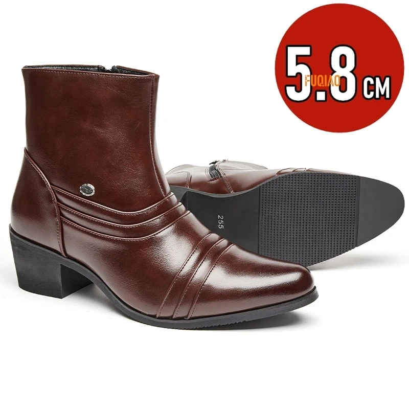 Мужские классические кожаные ботинки-полусапоги на молнии с увеличением роста, формальные, деловые, скрытый каблук, износостойкие, нескользящие
Мужские классические кожаные ботинки-полусапоги на молнии с увеличением роста, формальные, деловые, скрытый каблук, износостойкие, нескользящие