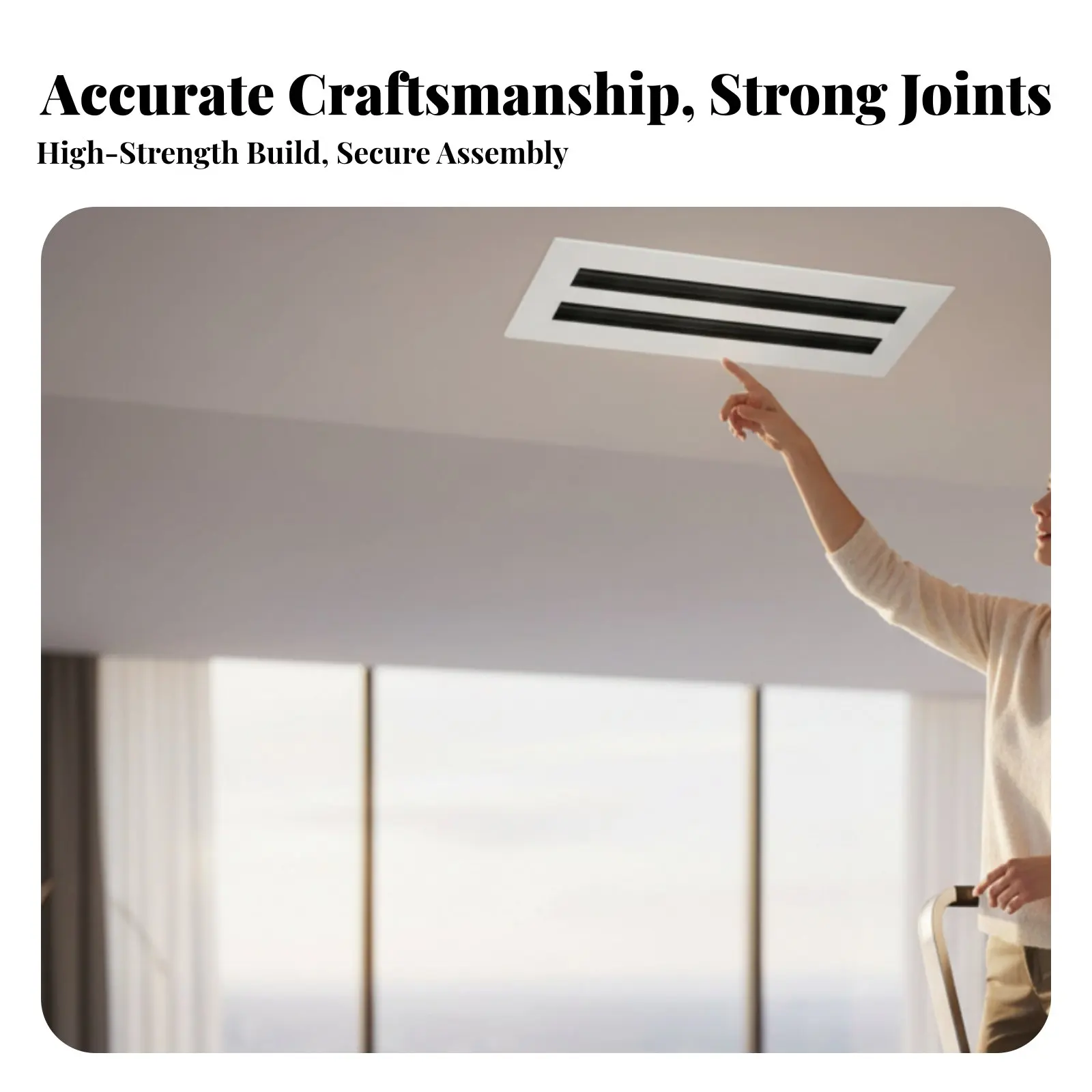 Linear Louver Grille for Air Conditioning, Hook-Shaped Embedded Aluminum Vent, Frameless, Multiple Sizes
Linear Louver Grille for Air Conditioning, Hook-Shaped Embedded Aluminum Vent, Frameless, Multiple Sizes