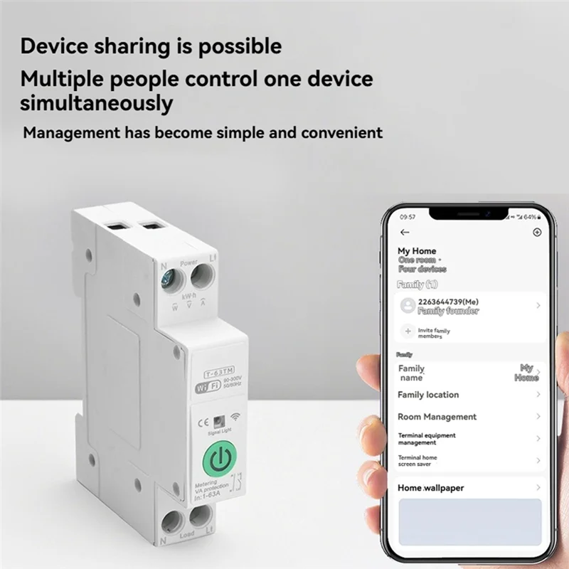 A88E-AC90-300V Wifi Smart Circuit Breaker Over Current Under Voltage Protection Power Metering Wireless Remote Control Switch
A88E-AC90-300V Wifi Smart Circuit Breaker Over Current Under Voltage Protection Power Metering Wireless Remote Control Switch