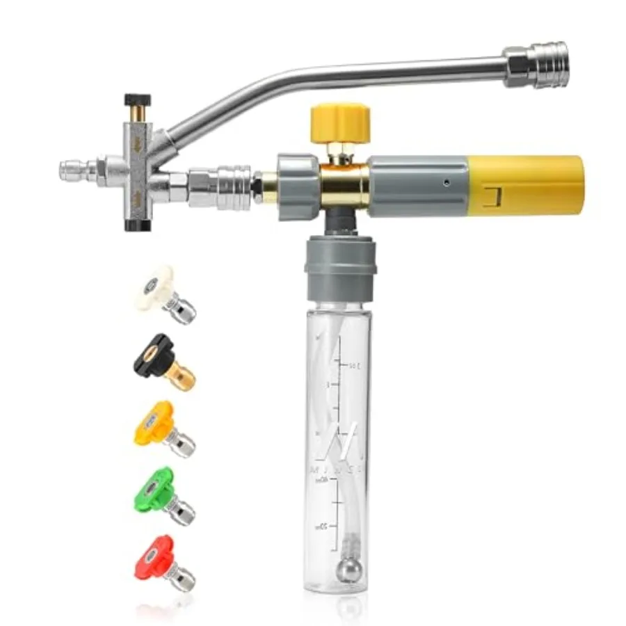 Mini Foam Cannon for Pressure Washer Magnetic Foam Cannon with Dual Connector Undiluted Foam Blaster with 5 Nozzle Tip
Mini Foam Cannon for Pressure Washer Magnetic Foam Cannon with Dual Connector Undiluted Foam Blaster with 5 Nozzle Tip