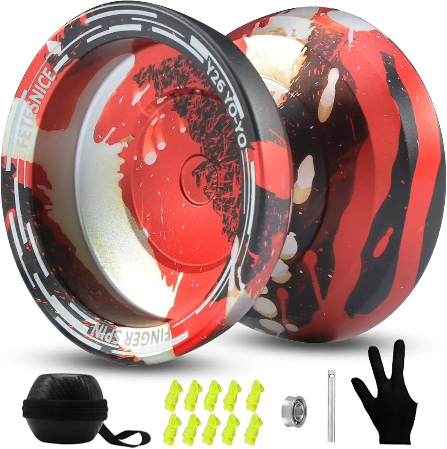 Professional Butterfly Yo-Yo - Dual Mode Responsive/Unresponsive Finger Spin Yoyo for Kids & Adults with 10 Strings, Case & Gloves (Blue Red Silver)
Professional Butterfly Yo-Yo - Dual Mode Responsive/Unresponsive Finger Spin Yoyo for Kids & Adults with 10 Strings, Case & Gloves (Blue Red Silver)