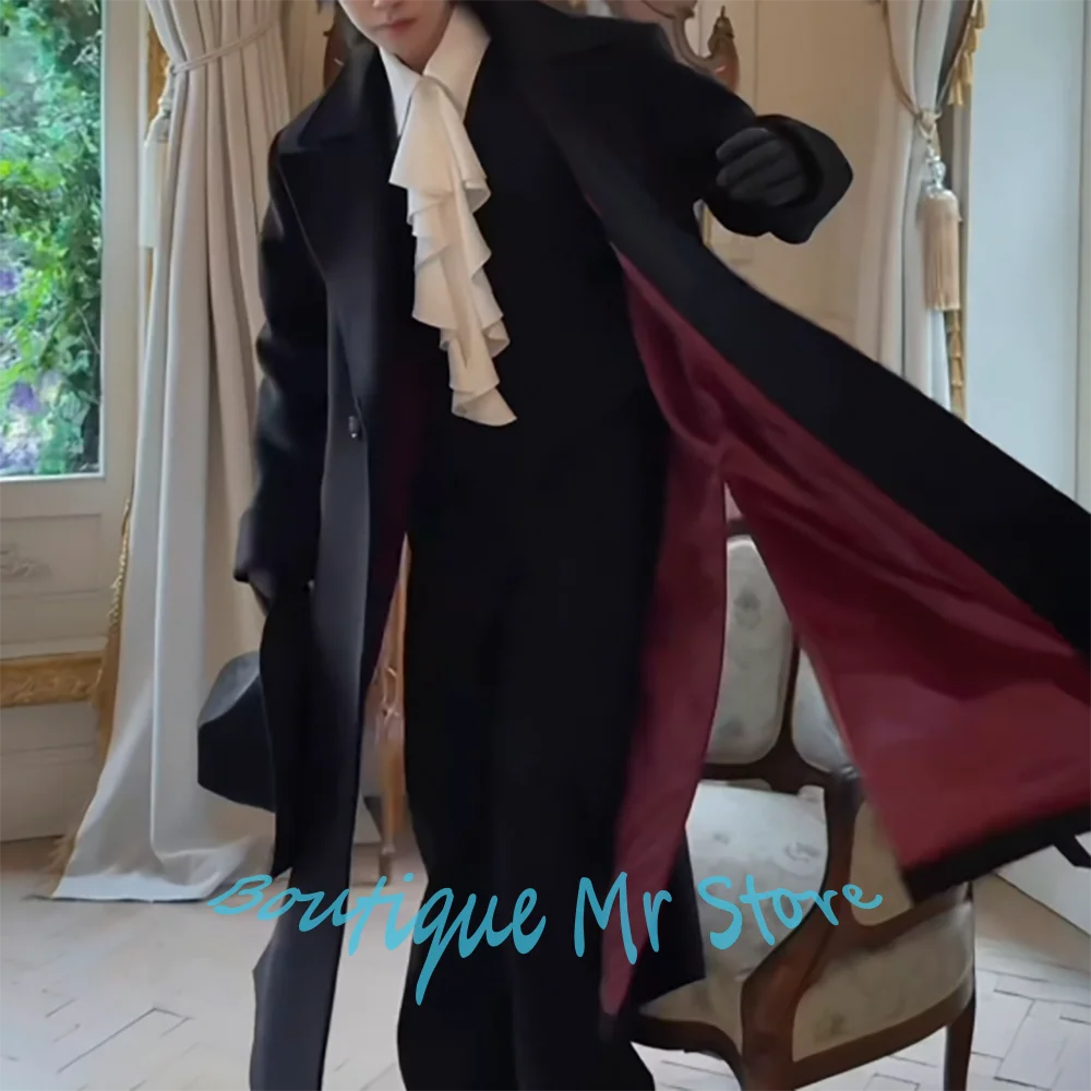 Black Long Overcoat with Burgundy Lining Men's Gothic Formal Trench Coat One Piece Vintage Evening Male Outerwear
Black Long Overcoat with Burgundy Lining Men's Gothic Formal Trench Coat One Piece Vintage Evening Male Outerwear