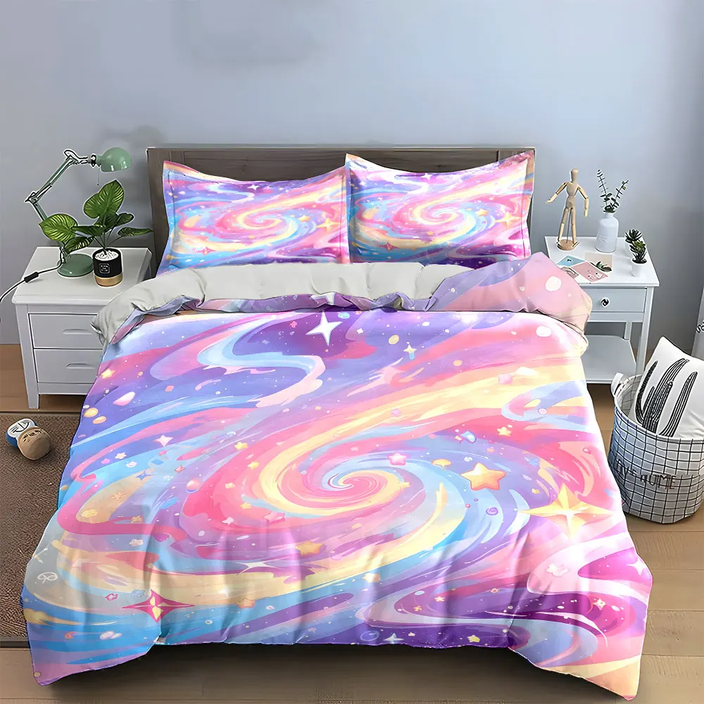 Galaxy Pattern Room Decor Set Bedding Set with 1 Duvet Cover 2 Pillowcases Single Double King Queen, Gift
Galaxy Pattern Room Decor Set Bedding Set with 1 Duvet Cover 2 Pillowcases Single Double King Queen, Gift
