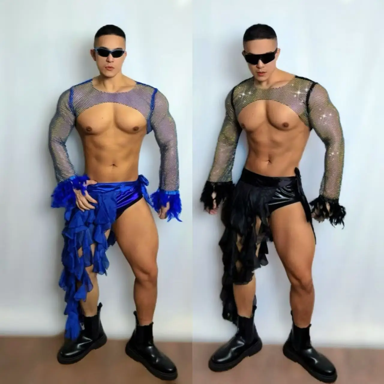 Костюмы Flash Rhinstones Muscle Gogo, мужские прозрачные перспективные костюмы, сценическое шоу, вечерние тематические танцевальные наряды
Костюмы Flash Rhinstones Muscle Gogo, мужские прозрачные перспективные костюмы, сценическое шоу, вечерние тематические танцевальные наряды