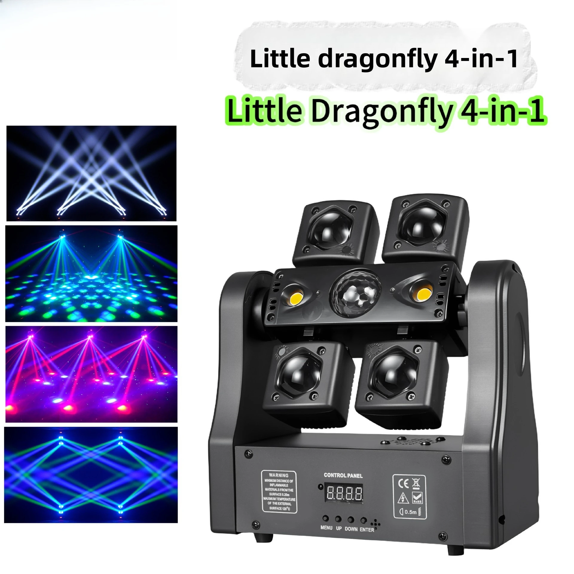 Little dragonfly four-in-one magic ball beam of light laser flash DJ dancing ambient light with remote control
Little dragonfly four-in-one magic ball beam of light laser flash DJ dancing ambient light with remote control