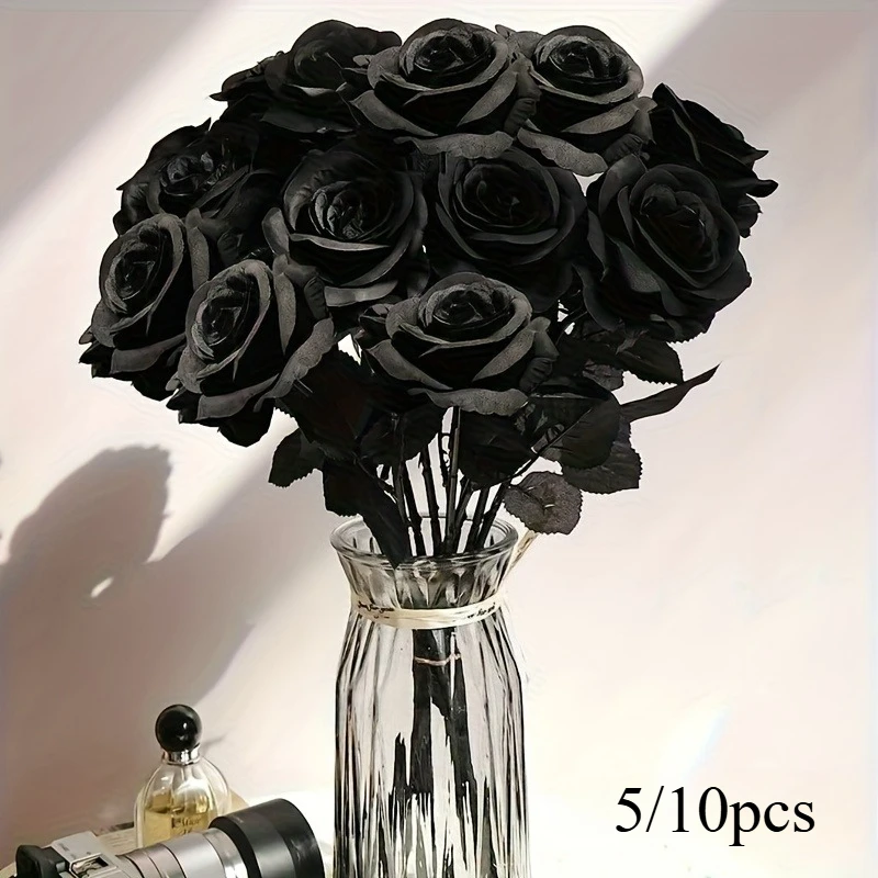 Artificial Black Roses Fake Flowers, Long Stem, with No Container, for Halloween, Home Decor, Wedding Party, Tabletop
Artificial Black Roses Fake Flowers, Long Stem, with No Container, for Halloween, Home Decor, Wedding Party, Tabletop