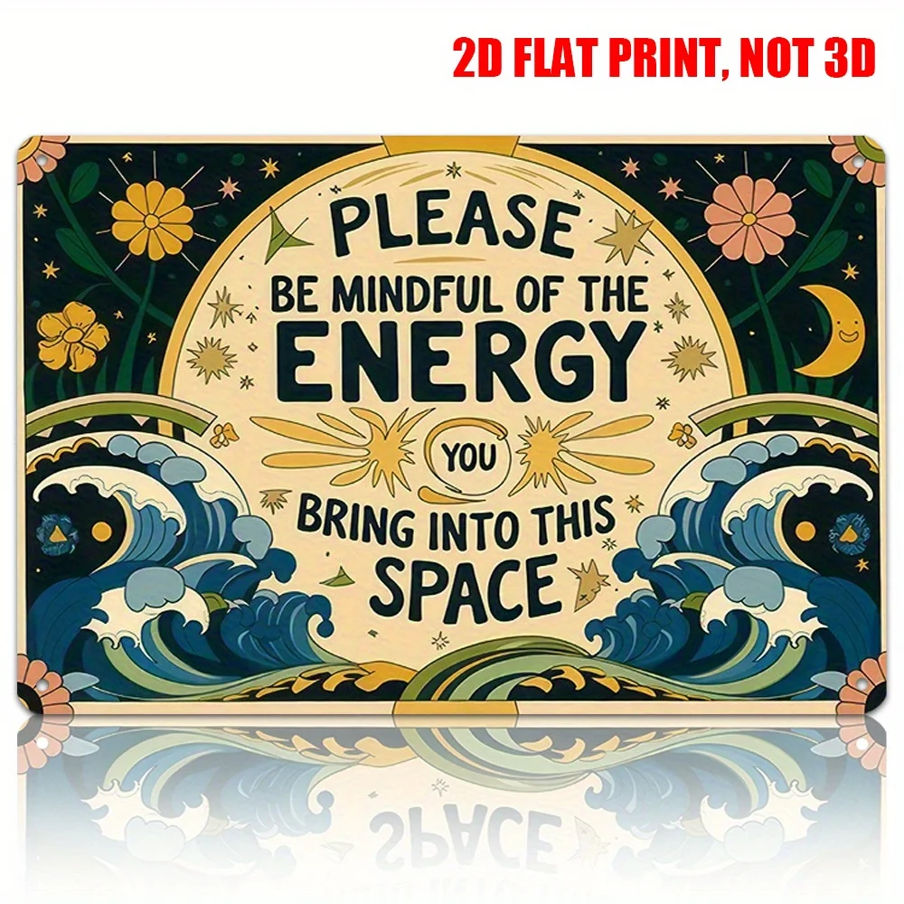 Flat, 12X8 Inch Plaque 'Please Bring Energy To This Space' Design With Warm Waves, Floral Elements Celestial Accents - Perfect
Flat, 12X8 Inch Plaque 'Please Bring Energy To This Space' Design With Warm Waves, Floral Elements Celestial Accents - Perfect