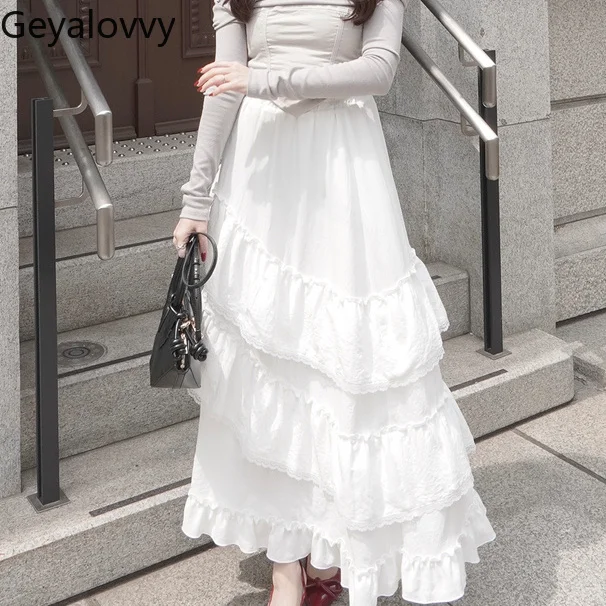 New Sweet Heavy Industry Temperament Solid Color Skirt Fungus Edge Mid-length Elastic High Waist Skirts
New Sweet Heavy Industry Temperament Solid Color Skirt Fungus Edge Mid-length Elastic High Waist Skirts