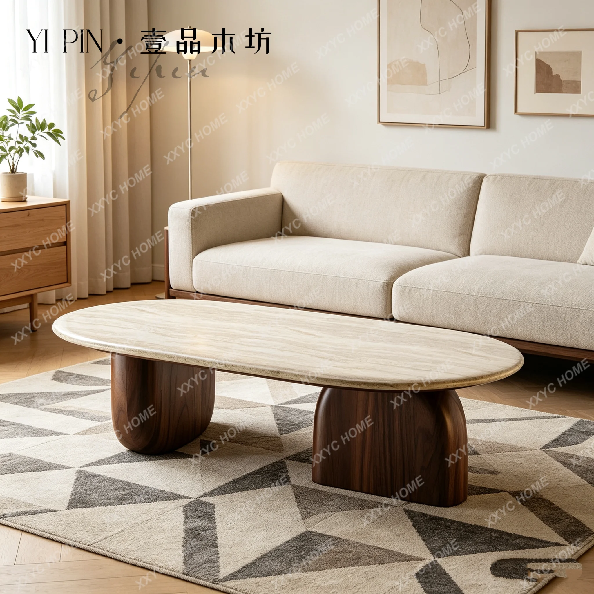 Solid wood round coffee table small apartment splicing round table
Solid wood round coffee table small apartment splicing round table