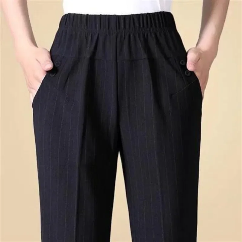 Women's Solid Stripe High Waist Elastic Pocket Straight Sleeve Loose Fit Fashion Elegant Commuter Casual Pants
Women's Solid Stripe High Waist Elastic Pocket Straight Sleeve Loose Fit Fashion Elegant Commuter Casual Pants