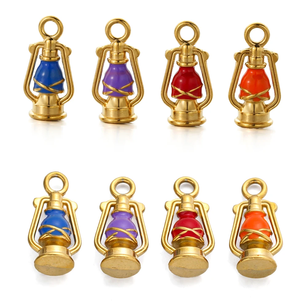 5pcs Stainless Steel Enamel Kerosene Lamp Charms Retro Oil Lantern Pendants for DIY Necklace Bracelet Earrings Jewelry Making
5pcs Stainless Steel Enamel Kerosene Lamp Charms Retro Oil Lantern Pendants for DIY Necklace Bracelet Earrings Jewelry Making