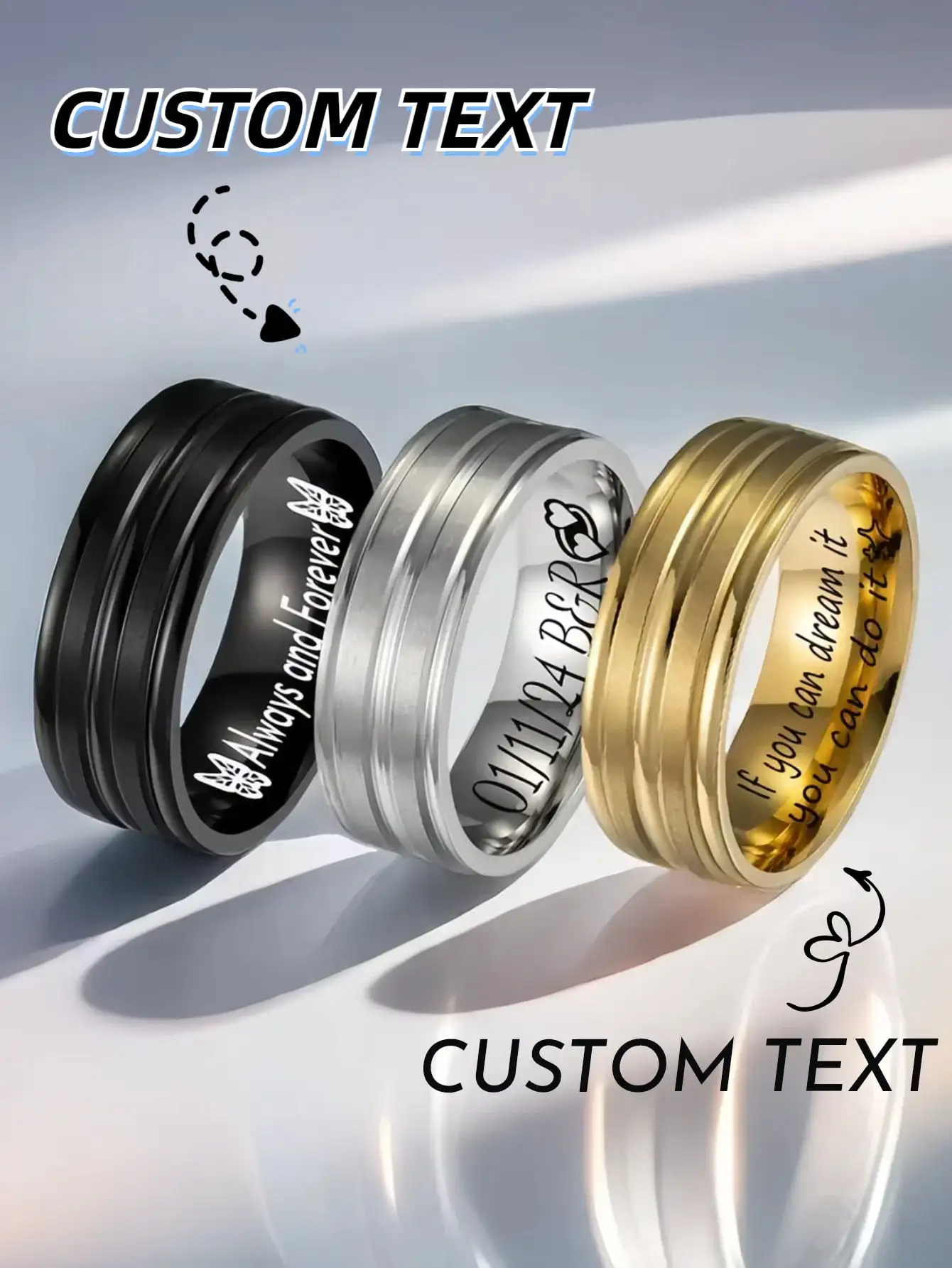 Custom Name Engrave Multi-Layer Frosted Ring for Men Personalized Jewelry Birthday Party Valentine's Day Jewellery Gift
Custom Name Engrave Multi-Layer Frosted Ring for Men Personalized Jewelry Birthday Party Valentine's Day Jewellery Gift
