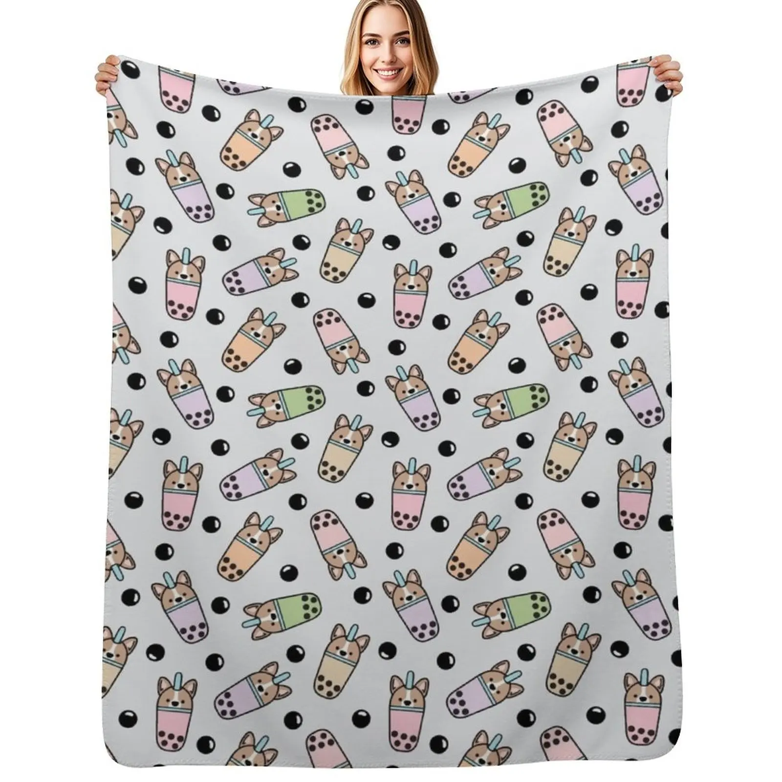 Boba Corgi Throw Blanket Stylish Decor Blanket Gift for Friends Roommate
Boba Corgi Throw Blanket Stylish Decor Blanket Gift for Friends Roommate