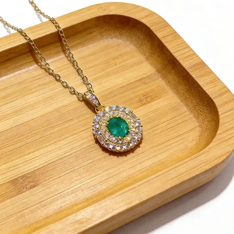 S925 Silver Natural Emerald Pendant 4×6mm Oval Gemstone Gold Plated Women Necklace Jewelry
S925 Silver Natural Emerald Pendant 4×6mm Oval Gemstone Gold Plated Women Necklace Jewelry