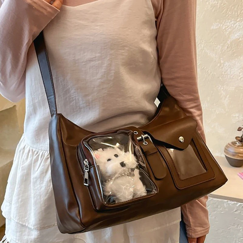 Japanese Transparent Ita Bag With Clear Window Y2k Multi-pocket Crossbody Purse For Doll Display Casual Underarm Shoulder Bag
Japanese Transparent Ita Bag With Clear Window Y2k Multi-pocket Crossbody Purse For Doll Display Casual Underarm Shoulder Bag