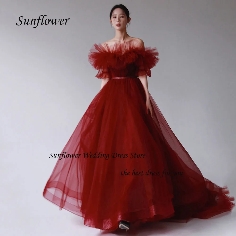 Sunflower Off the Shoulder Evening Dress 2023 Korea A-LINE Slim Backless Tulle Prom dress Floor-Length Wedding Dress
Sunflower Off the Shoulder Evening Dress 2023 Korea A-LINE Slim Backless Tulle Prom dress Floor-Length Wedding Dress