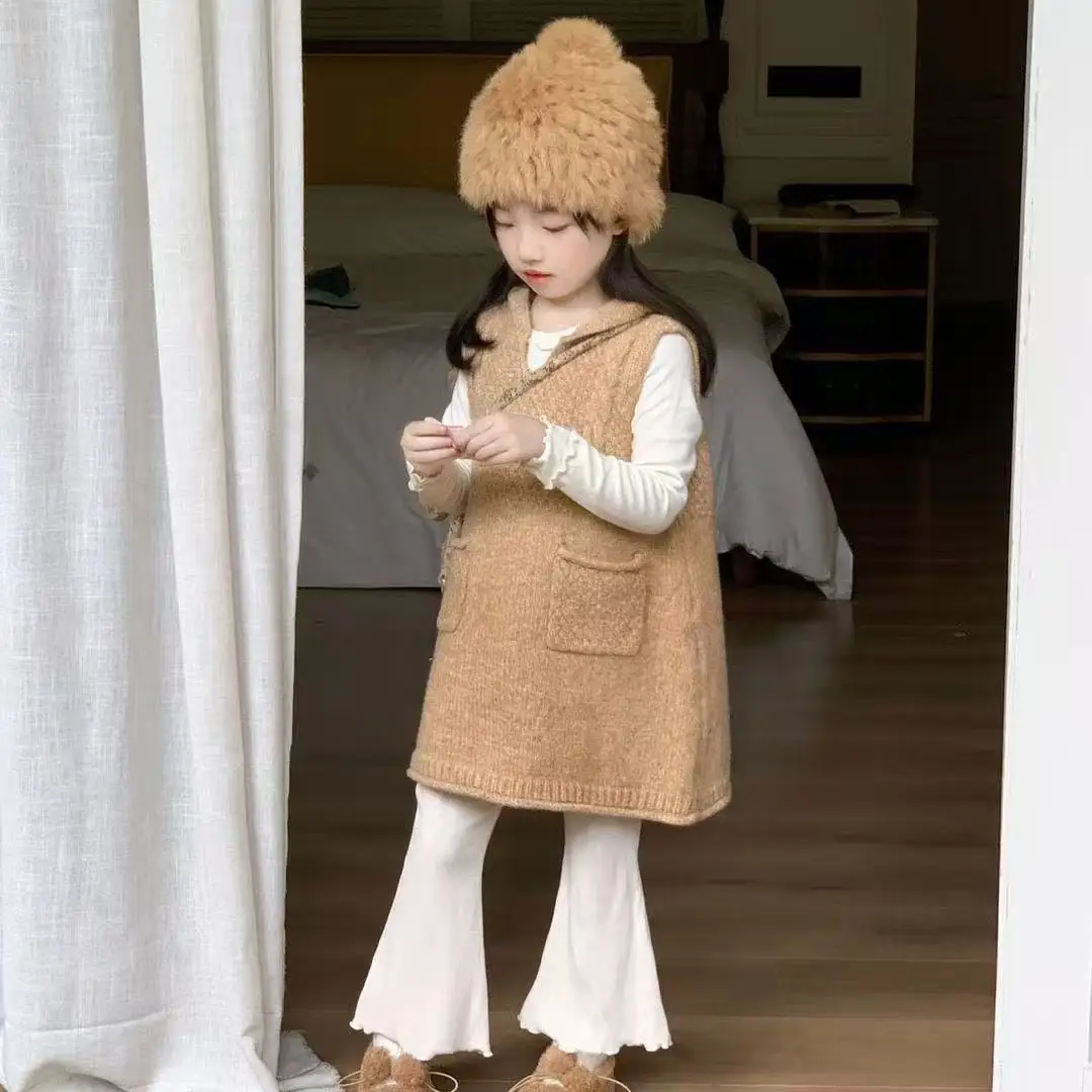 Girls' Autumn Set 2026 Fashion New Children's Hooded Knitted Tank Top+Bottom Shirt+Bellbottom Pants 3-Piece Set
Girls' Autumn Set 2026 Fashion New Children's Hooded Knitted Tank Top+Bottom Shirt+Bellbottom Pants 3-Piece Set