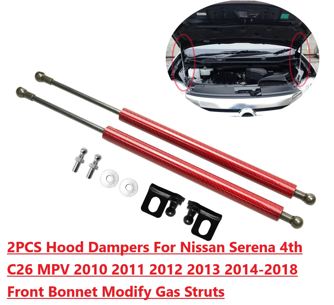 2PCS Hood Dampers Gas Struts For 2010-2018 Nissan Serena C26 MK4 MPV Front Bonnet Modify Lift Support Shock Absorber Piston Rods
2PCS Hood Dampers Gas Struts For 2010-2018 Nissan Serena C26 MK4 MPV Front Bonnet Modify Lift Support Shock Absorber Piston Rods