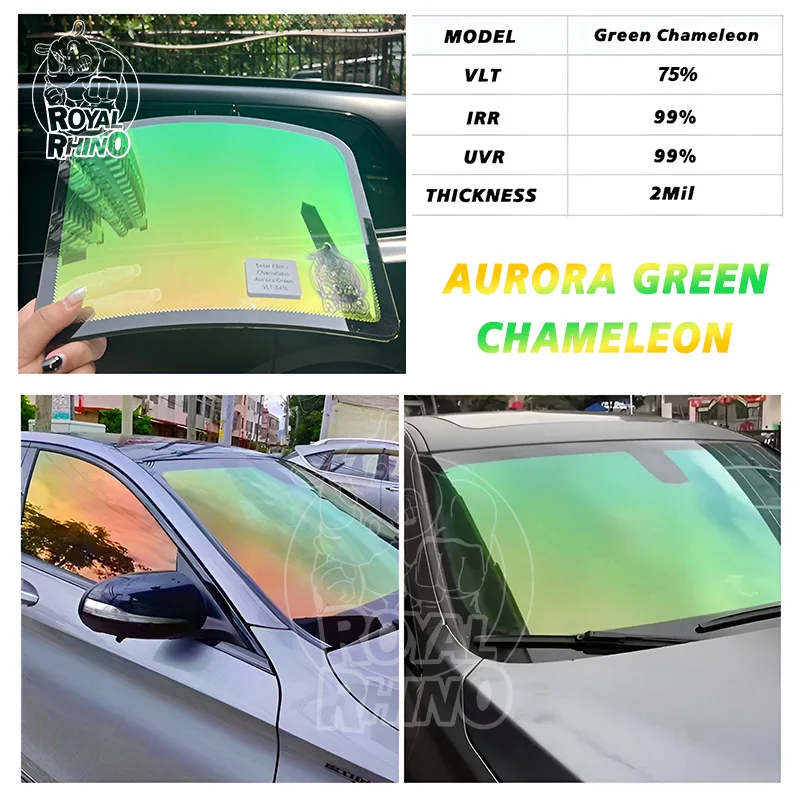 Aurora Green VLT64% Color Change Car Side Windshield Window Tint Clear Chameleon Solar Foil Car Window Film UV Block 99%
Aurora Green VLT64% Color Change Car Side Windshield Window Tint Clear Chameleon Solar Foil Car Window Film UV Block 99%
