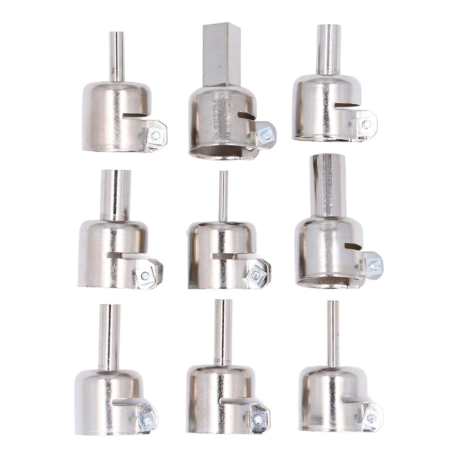 9PCS Set Heat Gun Nozzle Kit 3‑12mm Stainless Steel Hot Air Soldering Heat Gun Nozzle
9PCS Set Heat Gun Nozzle Kit 3‑12mm Stainless Steel Hot Air Soldering Heat Gun Nozzle