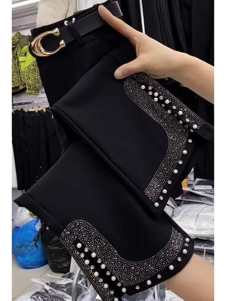 Black Micro-Pants Women Korean Fashion Y2k Beaded Flared Trousers Hot Drilling Sexy High Waist Pant 2026 New Elegant Suit Pants
Black Micro-Pants Women Korean Fashion Y2k Beaded Flared Trousers Hot Drilling Sexy High Waist Pant 2026 New Elegant Suit Pants