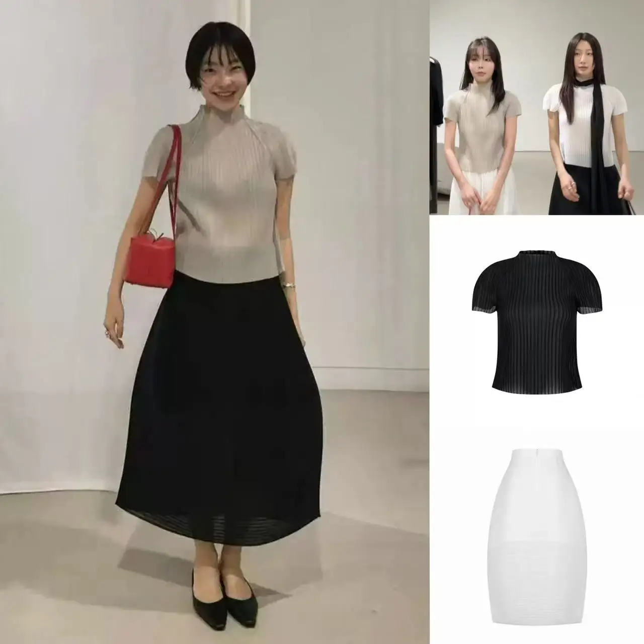 Korean Style Half High Collar Short Sleeve Mid-Length Sandglass Skirt Two-Piece Set Women's Fashion Summer Outfit Texture Sen...
Korean Style Half High Collar Short Sleeve Mid-Length Sandglass Skirt Two-Piece Set Women's Fashion Summer Outfit Texture Sen...
